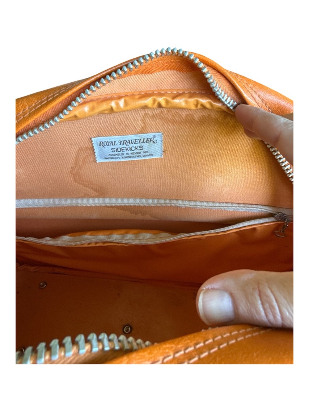Royal Traveller Sidekicks Orange Crossbody Travel Bag Samsonite 70s Mod - Picture 3 of 6